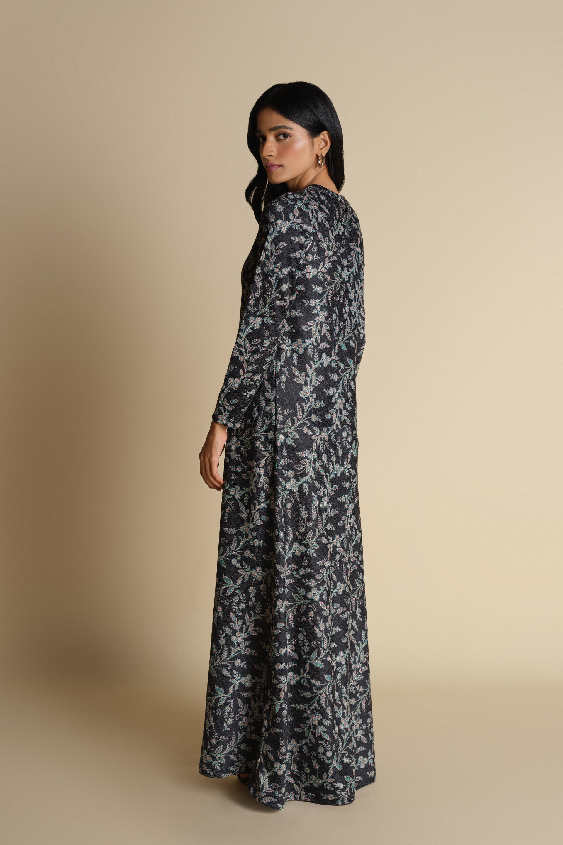 Neela Phool Maxi Dress, Grey, image 3